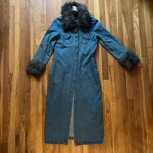Blanc Noir Vintage Faux Denim Trench